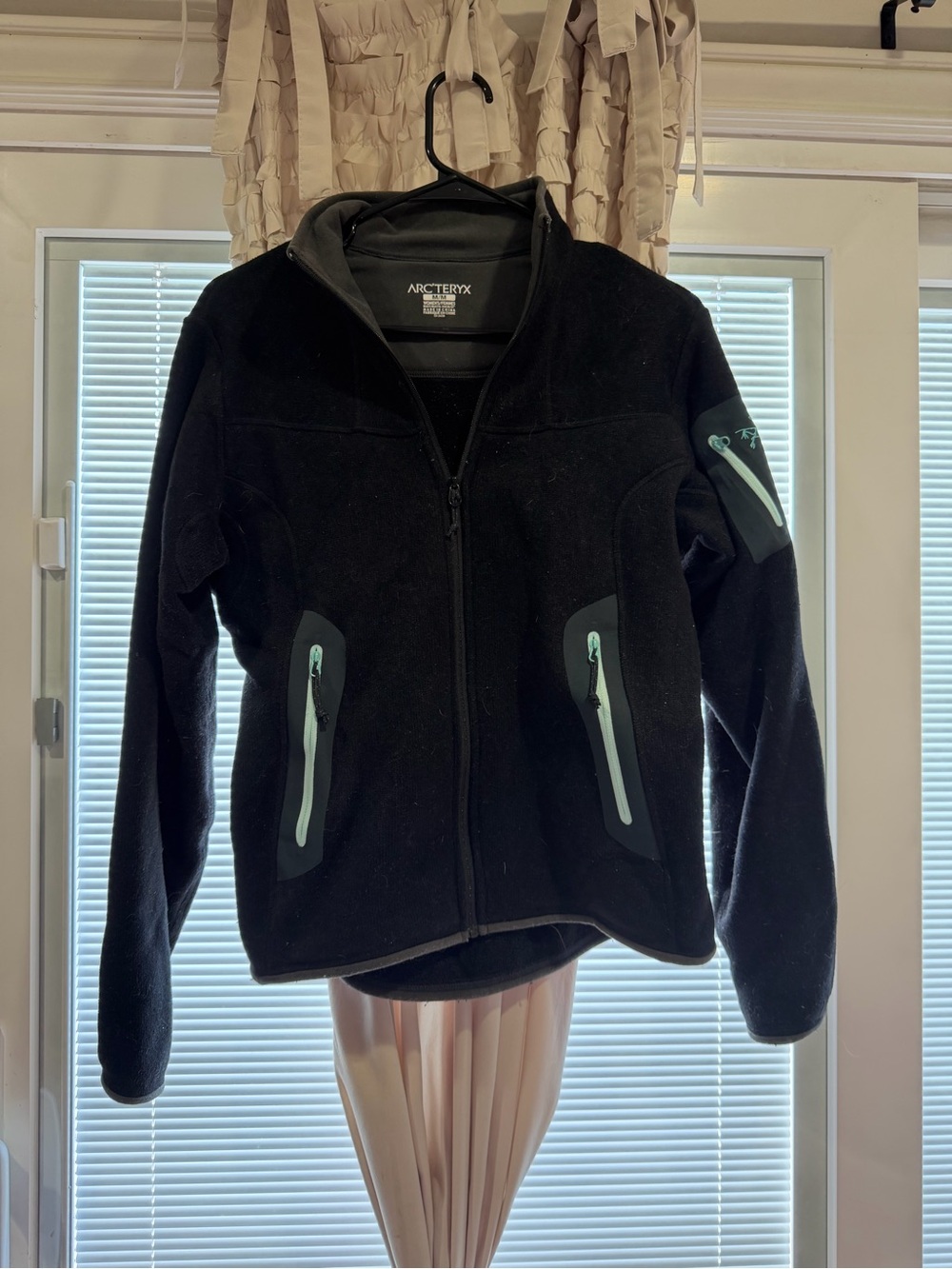 Arc'teryx Black Fleece Jacket with Mint Zipper Accents
